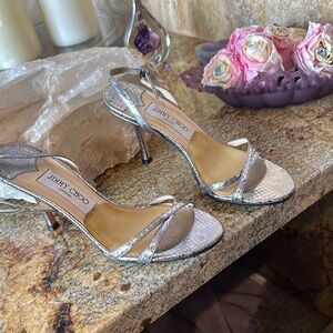 Jimmy Choo Silver Stiletto Heels
